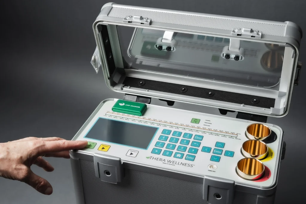 Turning on thera wellness device