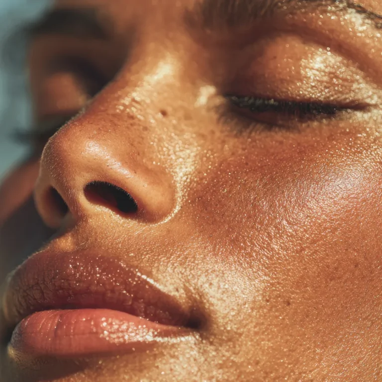Close-up of skin bathed in natural golden light, representing the biological impact of morning sun exposure.
