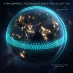 3D atmospheric resonance data visualization of Earth, showing the active ionospheric shell and symmetrical electromagnetic wave propagation that creates the Schumann Resonance.