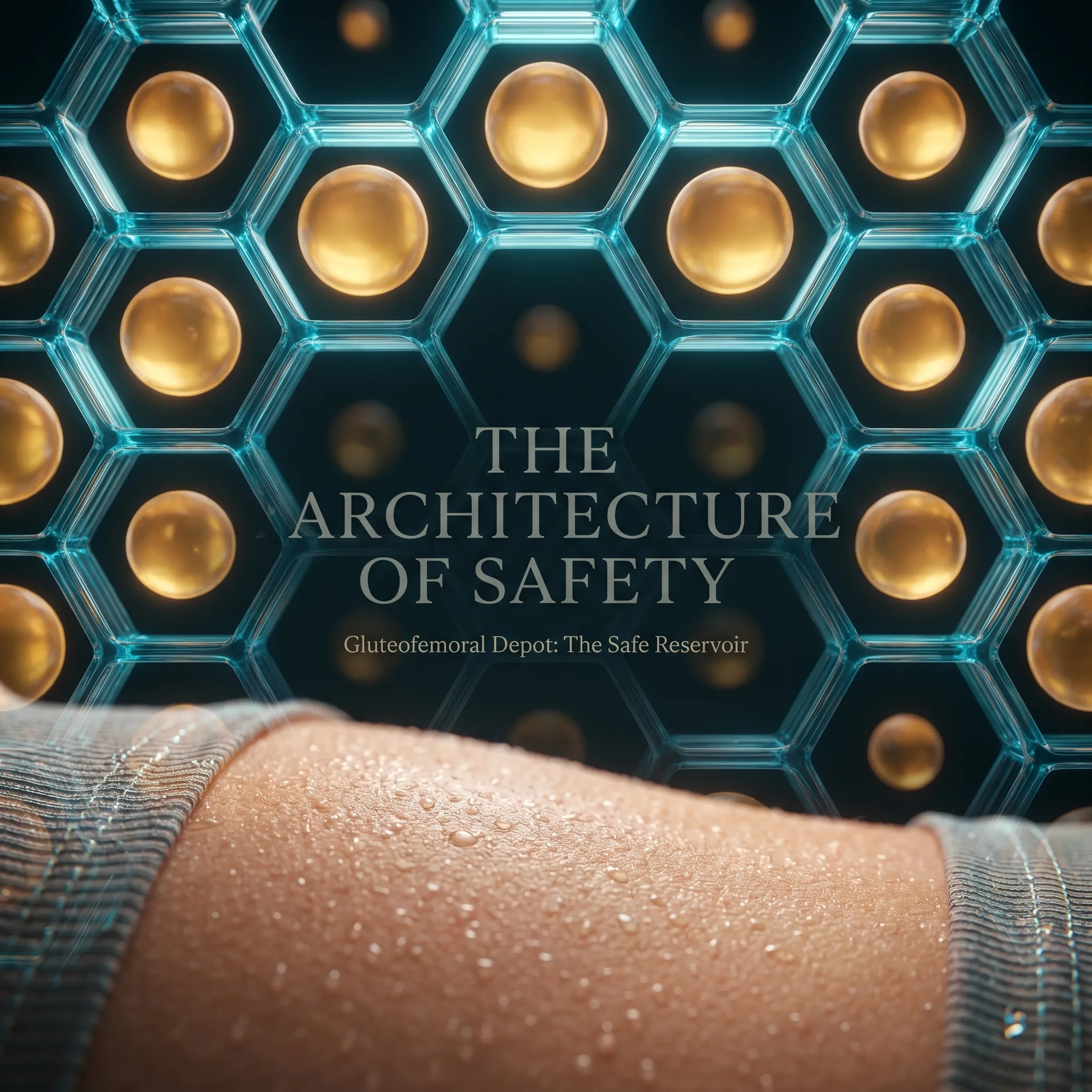 Diagram showing gluteofemoral fat in the hips and thighs acting as a safe lipid reservoir.