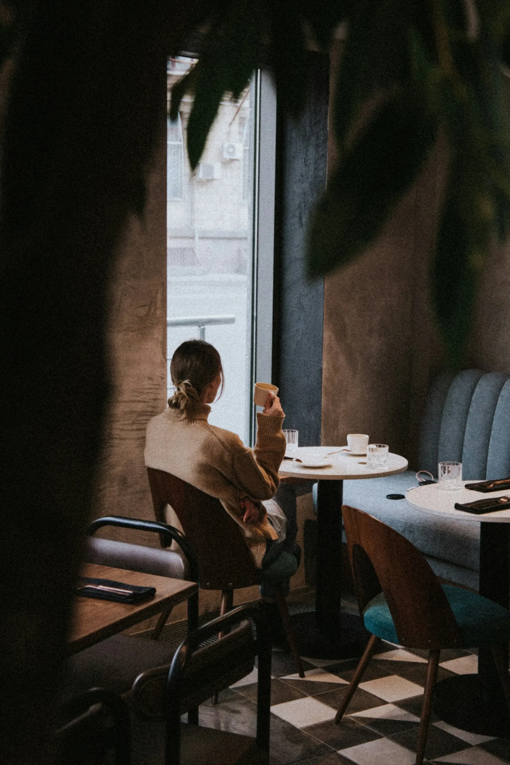 Woman taking a quiet break to reset from daily stressors.
