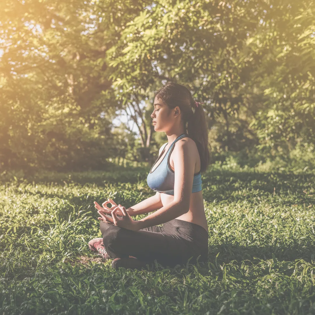 Woman practicing mindfulness meditation for body awareness