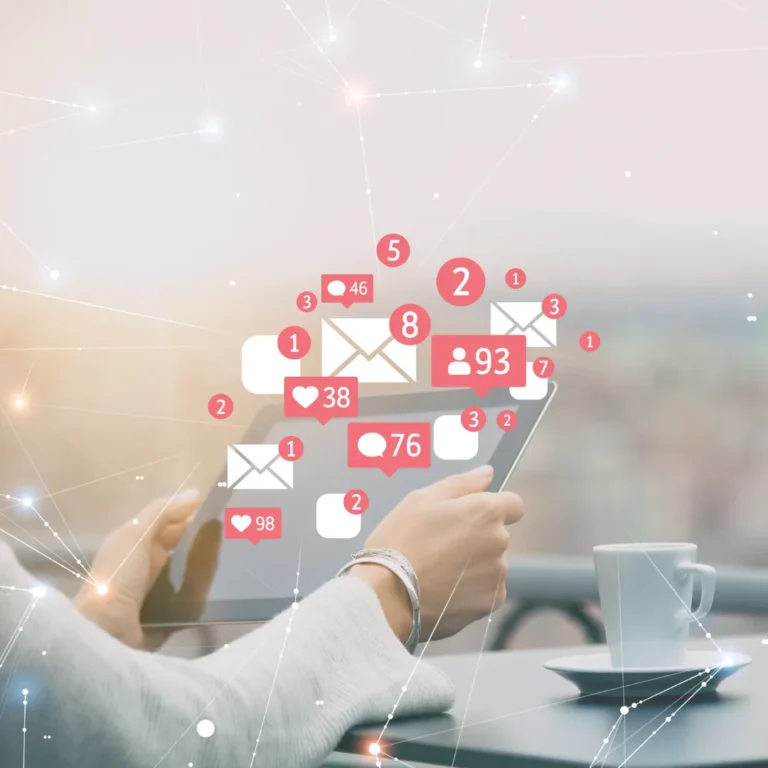 Social media notification overload illustrating the impact of random reward cycles on digital addiction.