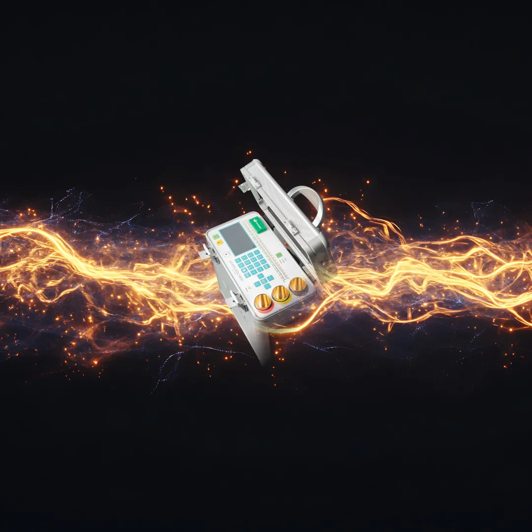 The Thera Wellness biofield device shown open with glowing lines of golden energy flowing around it, symbolizing its function in subtle energy healing.